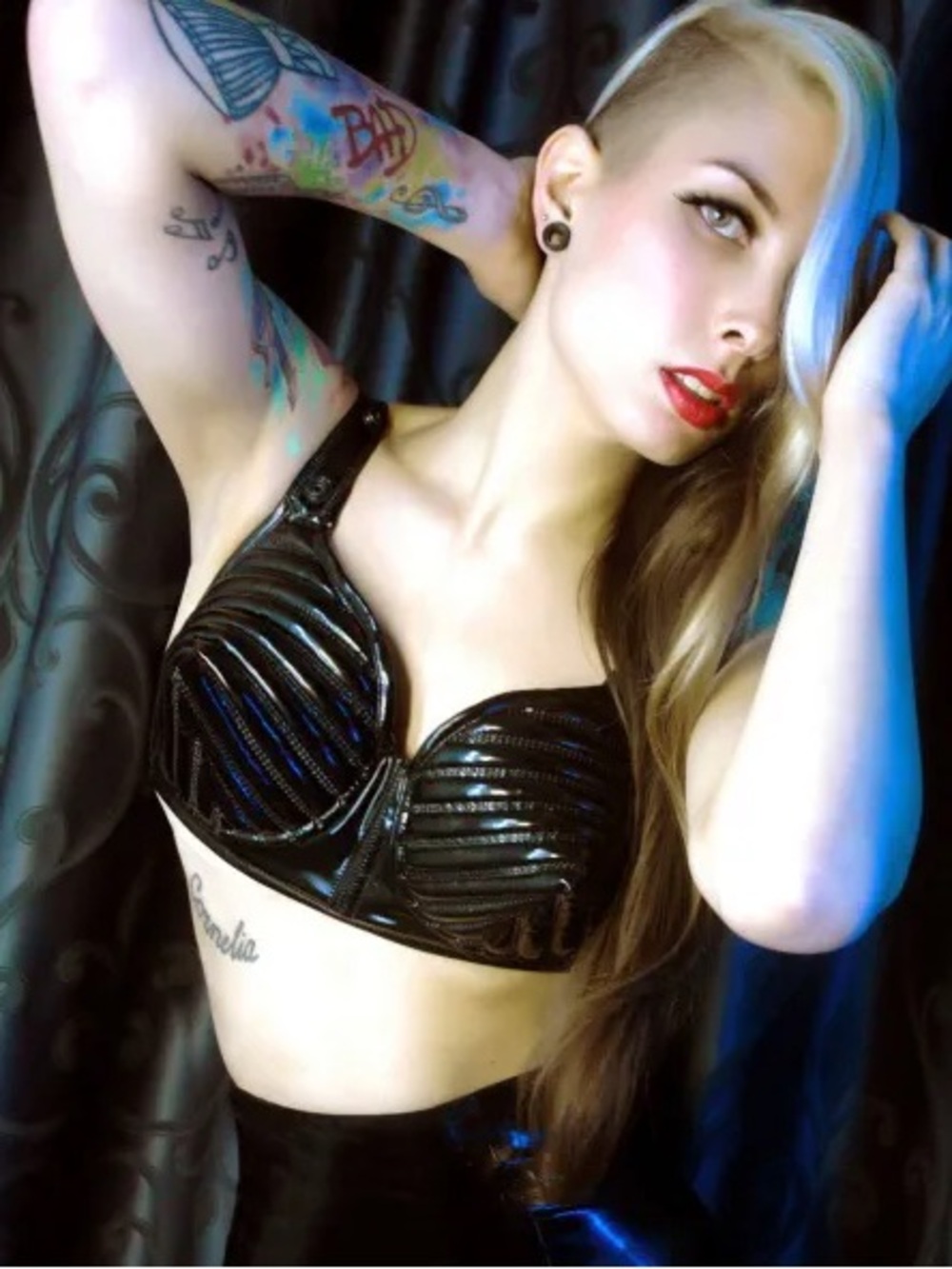 Black Shiny Sculpting Bra Top